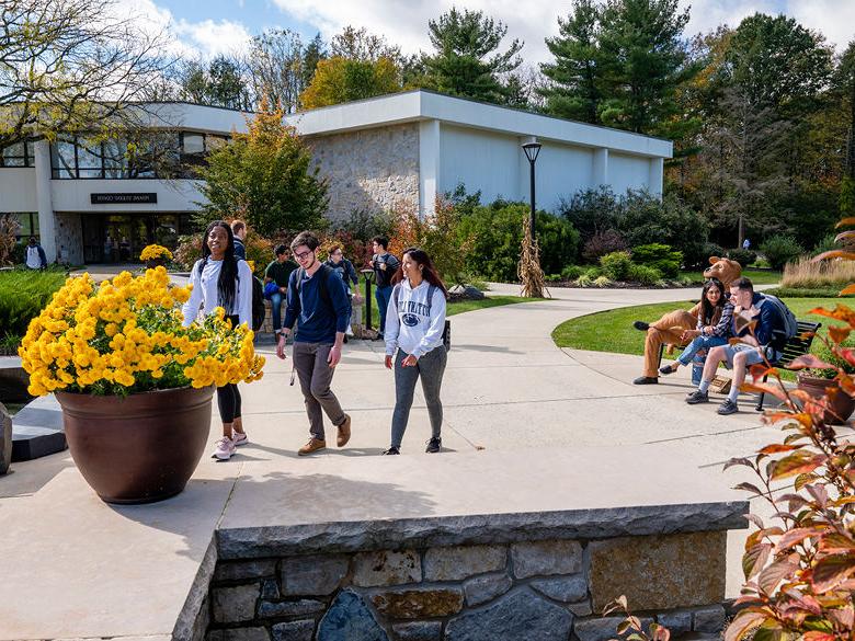 Students outside of the Perkins Student Center